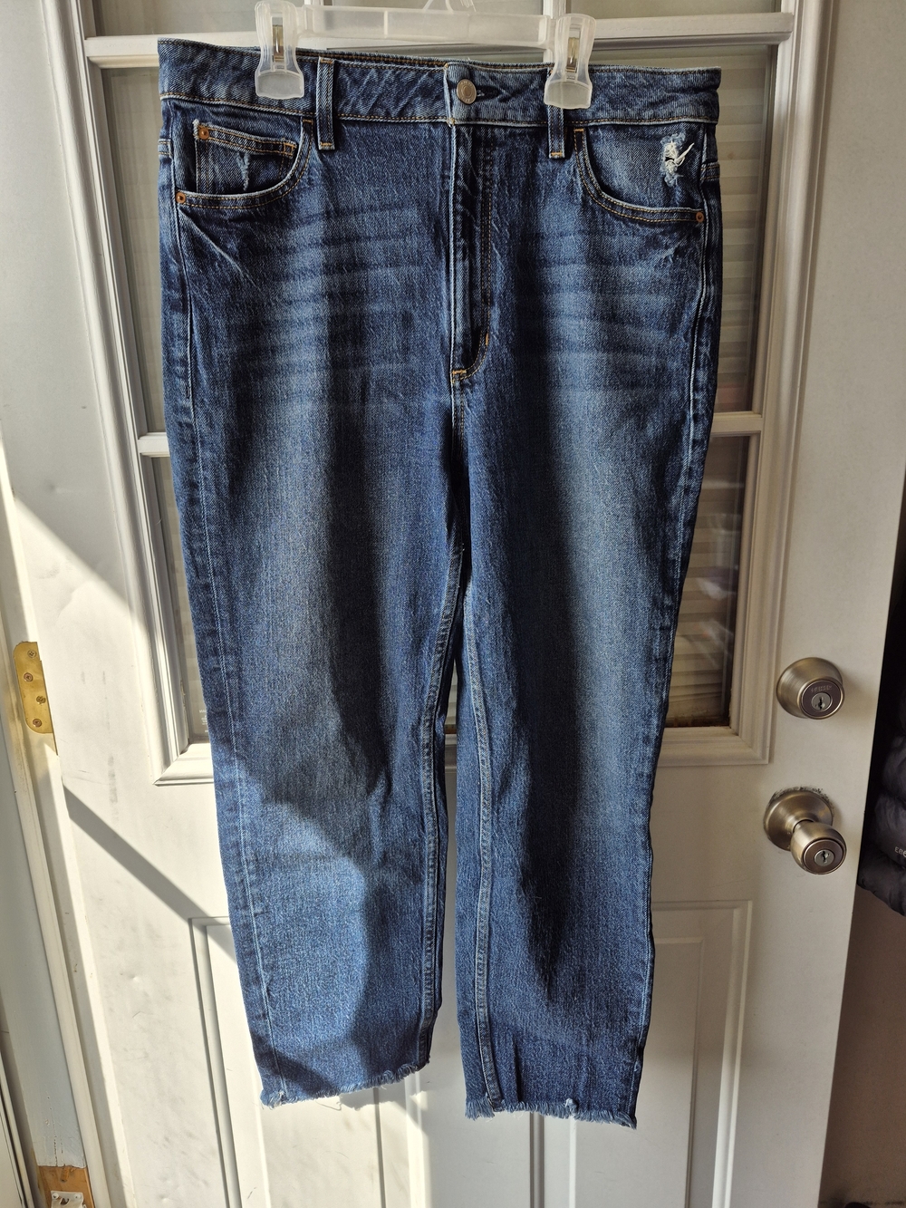 Guess Classic High-Rise Straight Leg Mom Jeans - Dark Blue